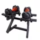 Adjustable Single-Handed Dumbbell Set inSPORTline DuraBell® 2 x 6.5 – 24.5 kg w/ Rack