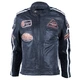 Women's Leather Motorcycle Jacket BOS 2058 Lady Navy - Dark Navy - Dark Navy
