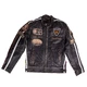 Bőr motoros kabát W-TEC Brushed Cracker - vintage fekete - vintage fekete