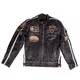 Herren Leder Motorradjacke W-TEC Brushed Cracker - vintage schwarz - vintage schwarz