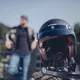 Kask motocyklowy chopper z daszkiem W-TEC z goglami Ageless