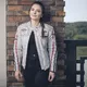 Women’s Leather Motorcycle Jacket W-TEC Sheawen Lady White