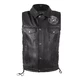 Leather Motorcycle Vest W-TEC Highstake - Black - Black