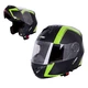 Výklopná moto helma W-TEC Vexamo - matně černá - černo-zelená