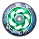 Spare wheel for scooter FOX PRO Raw 03 100 mm - Blue-Green - Black-Green