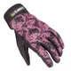 Women’s Leather Moto Gloves W-TEC Malvenda - Black-White - Black with Pink Graphics