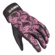 Damen Leder-Motorradhandschuhe W-TEC NF-4208 - schwarz mit rosa Graphik