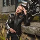 Dámska kožená moto bunda W-TEC Sheawen Lady Black