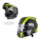 Flip-Up Motorcycle Helmet W-TEC Vexamo V270 PP - White - Black-Green