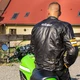 Leather Motorcycle Jacket W-TEC Brenerro - Black-Orange-White, 3XL