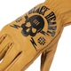 Leather Motorcycle Gloves W-TEC Black Heart Skull