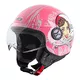 Kask motocyklowy na skuter, chopper W-TEC FS-701PG Pink Life - Różowo-biały