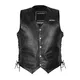 Leather Motorcycle Vest W-TEC Rockridge - Black - Black