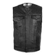 Leather Motorcycle Vest W-TEC Losango - Black - Black