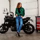 Dámske moto jeansy W-TEC GoralCE - 2. akosť - modrá