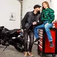 Dámske moto jeansy W-TEC GoralCE - 2. akosť - modrá