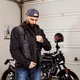 Pánska jeansová letná moto bunda W-TEC Kafec s kapucňou