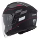 Cassida Jet Tech RoxoR Motorradhelm schwarz matt/weiß/rot/grau