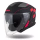 Cassida Jet Tech RoxoR Motorradhelm schwarz matt/fluo rot/grau