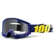 100% Strata Motocross Brille - Hope blau, klarer Visier mit Stiften für Slides