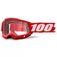 Motocross Goggles 100% Accuri 2 - Scranton Black, Clear Plexi - Red, Clear Plexi