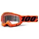 Motocross Goggles 100% Accuri 2 - Red, Clear Plexi - Orange, Clear Plexi