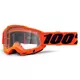 Motocross Goggles 100% Accuri 2 - Cobra Black-White, Clear Plexi - Orange, Clear Plexi