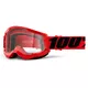 100% Strata 2 Motocross-Brille - Everest weiß-schwarzes, klares Plexiglas