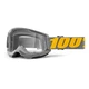 Motocross Goggles 100% Strata 2 - Yellow, Clear Plexi - Izipizi Grey-Yellow, Clear Plexi
