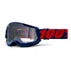 Motocross Goggles 100% Strata 2 - Red, Clear Plexi - Masego Dark Blue-Red, Clear Plexi