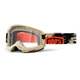 Motocross Goggles 100% Strata 2 - Fletcher Pink, Clear Plexi - Kombat Beige-Orange, Clear Plexi