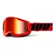 Motocross Goggles 100% Strata 2 Mirror - Yellow, Mirror Red Plexi - Red, Mirror Red Plexi