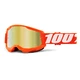 Motocross Goggles 100% Strata 2 Mirror - Masego Dark Blue-Red, Mirror Red Plexi - Orange, Mirror Gold Plexi