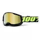 Motocross Goggles 100% Strata 2 Mirror - Summit Turquoise-Red, Mirror Silver Plexi - Upsol Black-Fluo Yellow, Mirror Gold Plexi