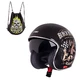Motorcycle Helmet W-TEC V537 Black Heart - Melisa, Black Sheen, S(55-56) - Melisa, Black Sheen