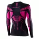 Women’s Long-Sleeved Activewear T-Shirt Brubeck Dry - Black/Fuchsia