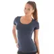 Women’s Short-Sleeved T-Shirt Brubeck Wool Comfort - Black - Dark Jeans