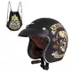 Motorcycle Helmet W-TEC Kustom Black Heart - Ride Culture, Matte Black - Skull Horn, Matte Black