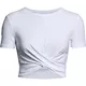 Dámsky crop top Under Armour Lightweight Lux Crop Tee - BLACK / METALLIC IRON - White