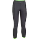 Women’s Compression Leggings Under Armour HG Armour Ankle Crop - Blue/Blue/Metallic Silver - Carbon Heather/Quirky Lime/Metallic Silver