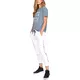 Dámské triko Under Armour Graphic Square Logo Girlfriend Crew - Washed Blue/White/Metallic Silver