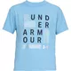 Dámske tričko Under Armour Graphic Square Logo Girlfriend Crew - Washed Blue / White / Metallic Silver - Blue Circuit Light Heather / Academy / Metallic Silver