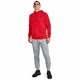 Men’s Hoodie Under Armour Rival Fleece - Pitch Gray Light Heather - Red