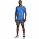 Men’s T-Shirt Under Armour HG Armour Fitted SS - Carbon Heather - Brilliant Blue Light Heather