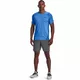 Men’s T-Shirt Under Armour HG Armour Fitted SS - Carbon Heather - Brilliant Blue Light Heather