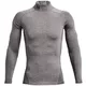 Men’s Compression T-Shirt Under Armour ColdGear Mock - Charcoal Light Heather