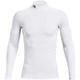 Men’s Compression T-Shirt Under Armour ColdGear Mock - Charcoal Light Heather - White