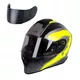 Motorcycle Helmet W-TEC Integra Graphic - Black-White - Black-Green