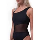 Damskie jednoczęściowy strój kąpielowy Nebbia One Shoulder Sporty 559 - Czarny