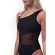 Damskie jednoczęściowy strój kąpielowy Nebbia One Shoulder Sporty 559 - Czarny